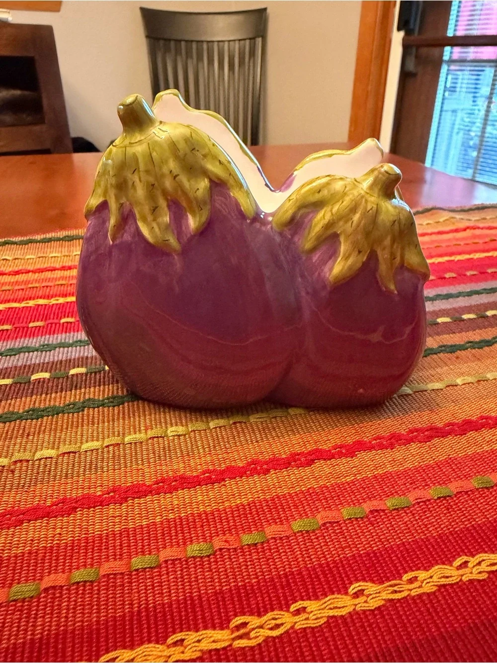 Purple Ceramic Eggplant napkin holder